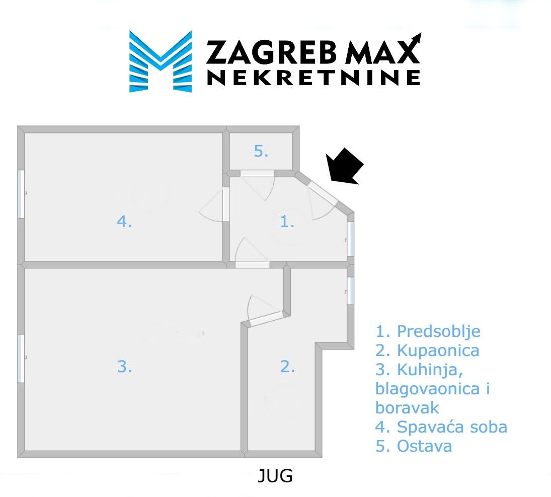 Zagreb - DONJI GRAD Primorska ulica, moderan 2soban stan 38 m2, 2. kat, mirno okruženje, spremište