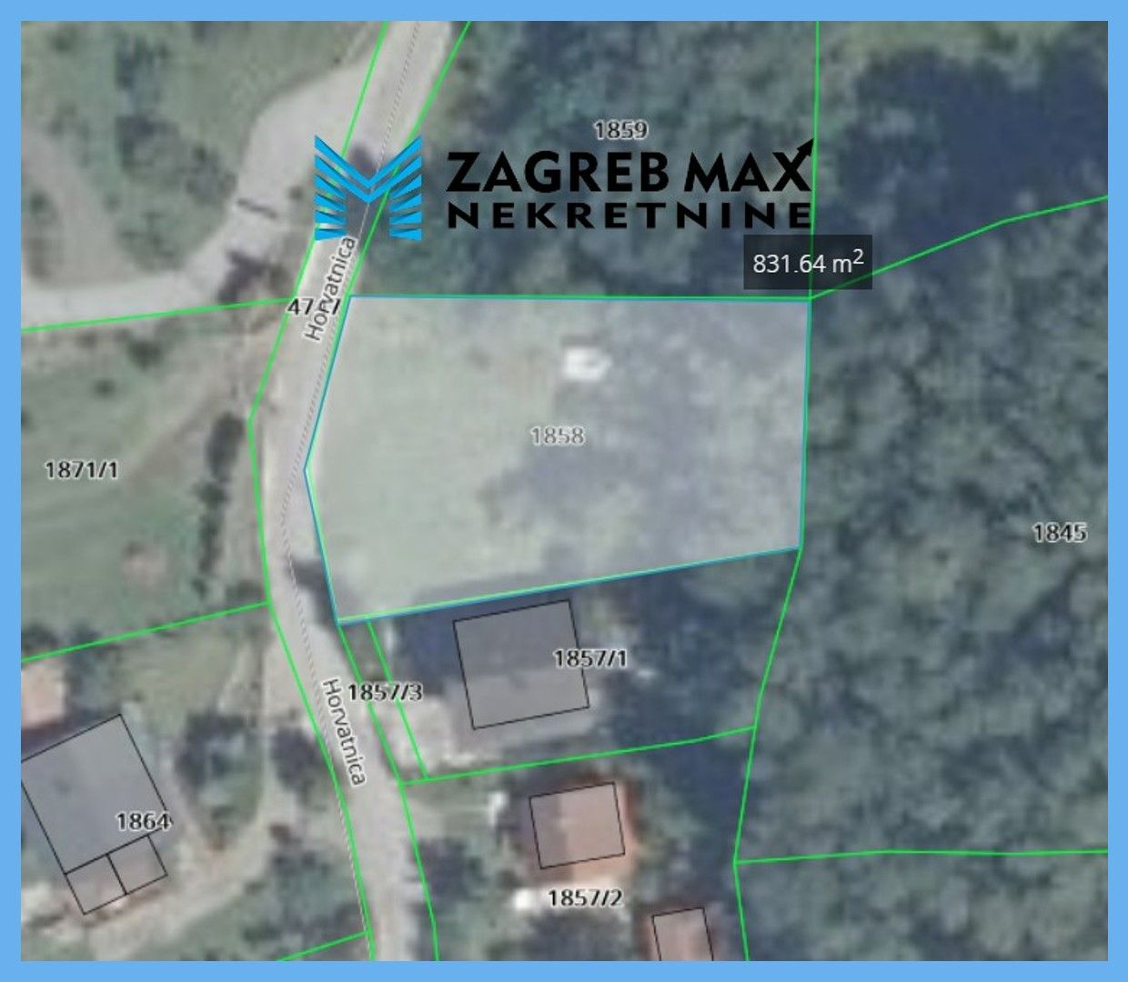 Zagreb - PODSUSED – VRAPČE građevinsko zemljište 780 m2, ulica Horvatnica