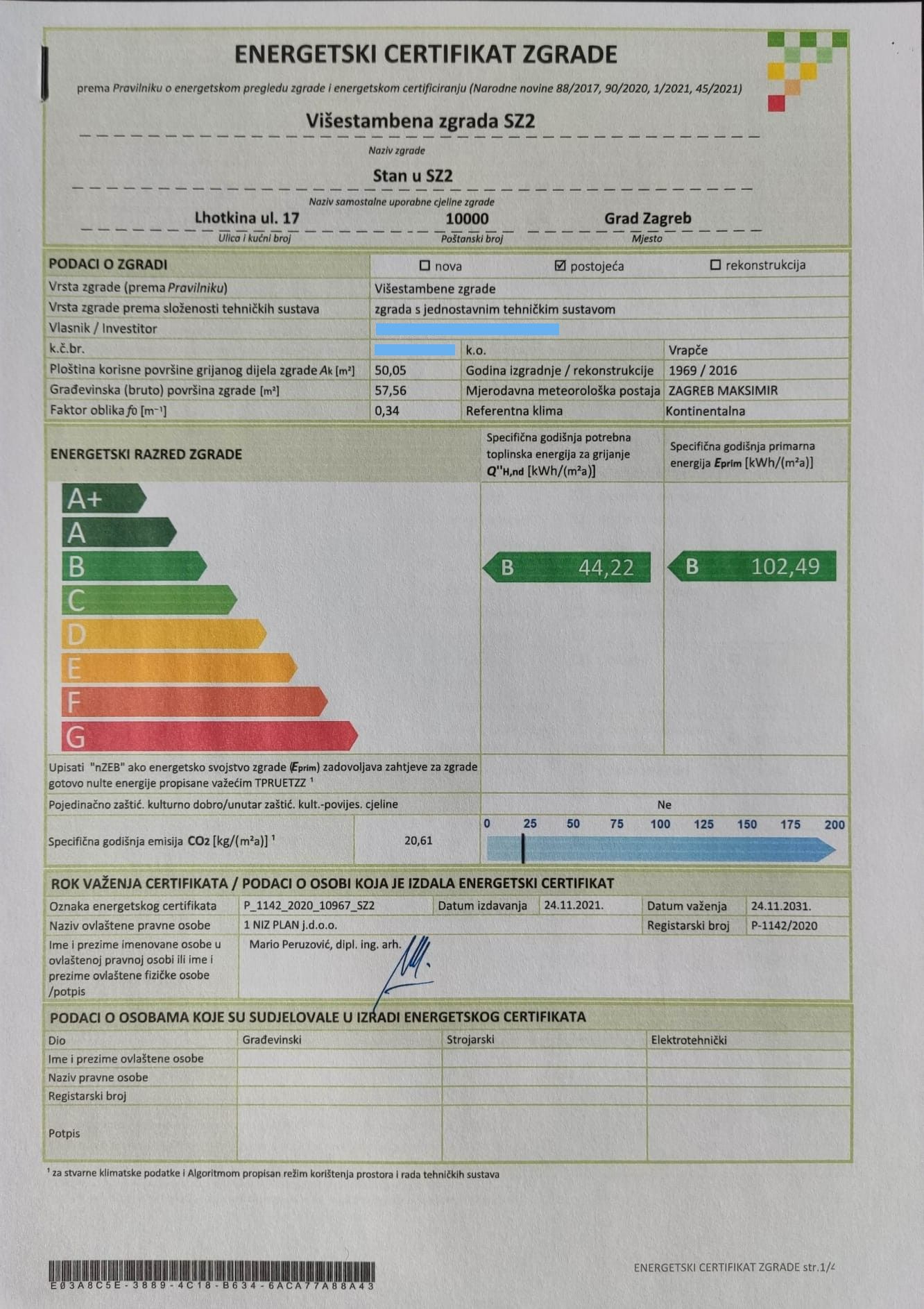 Zagreb - PREČKO - Lhotkina ulica 17, 2-soban stan 49,43 m2, komforan, odmah useljiv