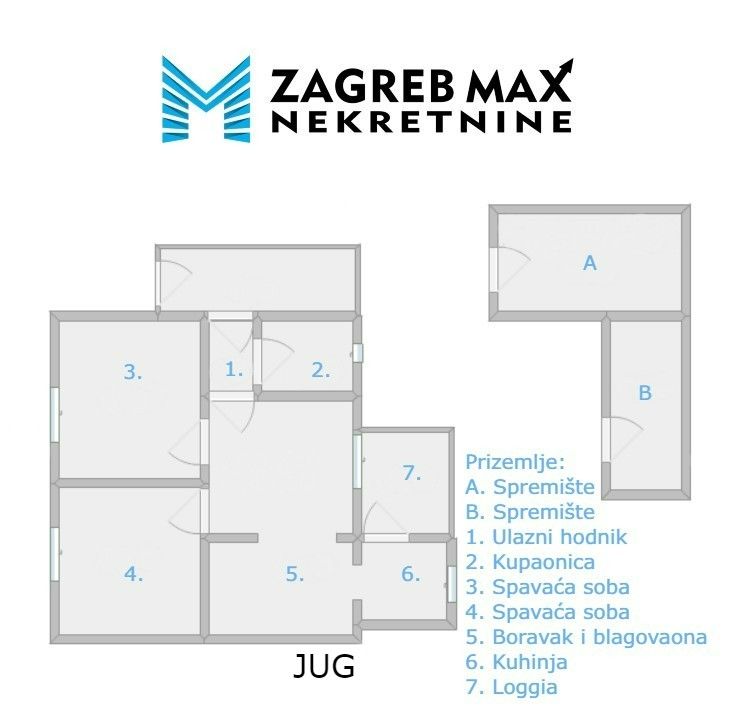 Zagreb - GAJNICE – Ulica Jagnjedje, ugodan 3soban stan u prizemlju, 2 spremišta i podrum, parking, loggia