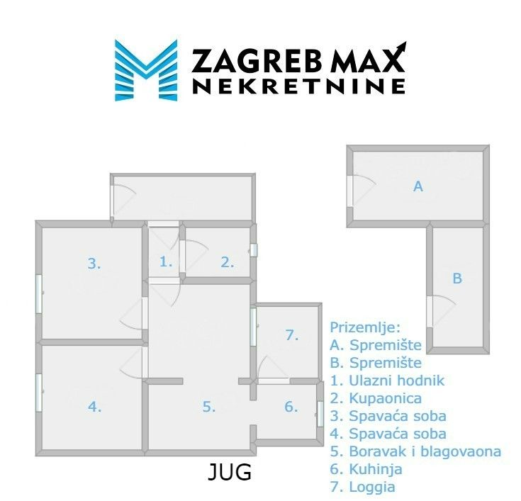 Zagreb - GAJNICE – Ulica Jagnjedje, ugodan 3soban stan u prizemlju, 2 spremišta i podrum, parking, loggia