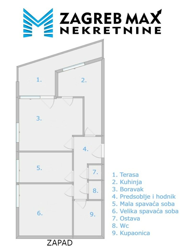 Zagreb - MALEŠNICA – prostran trosoban stan 76 m2, 1. kat, terasa/loggia, BEZ PROVIZIJE
