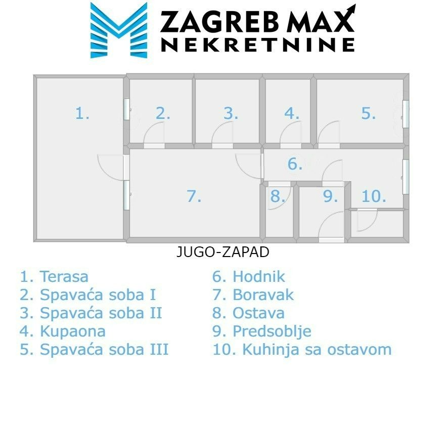 Zagreb - ŠPANSKO – Ugodan 3soban stan 57 m2, terasa 18m2, 3 spavaće sobe, prizemlje, odlična lokacija