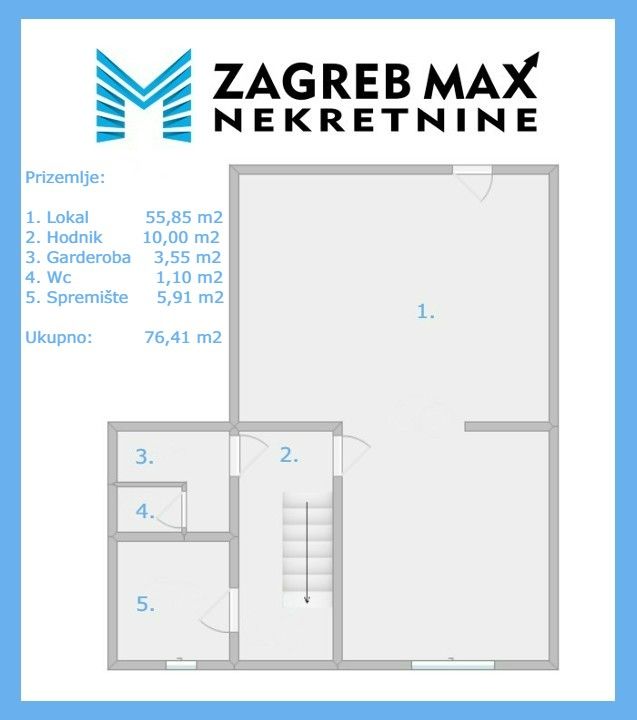 Zagreb - MAKSIMIR Svetice - poslovni prostor 118 m2 za ugostiteljsku djelatnost
