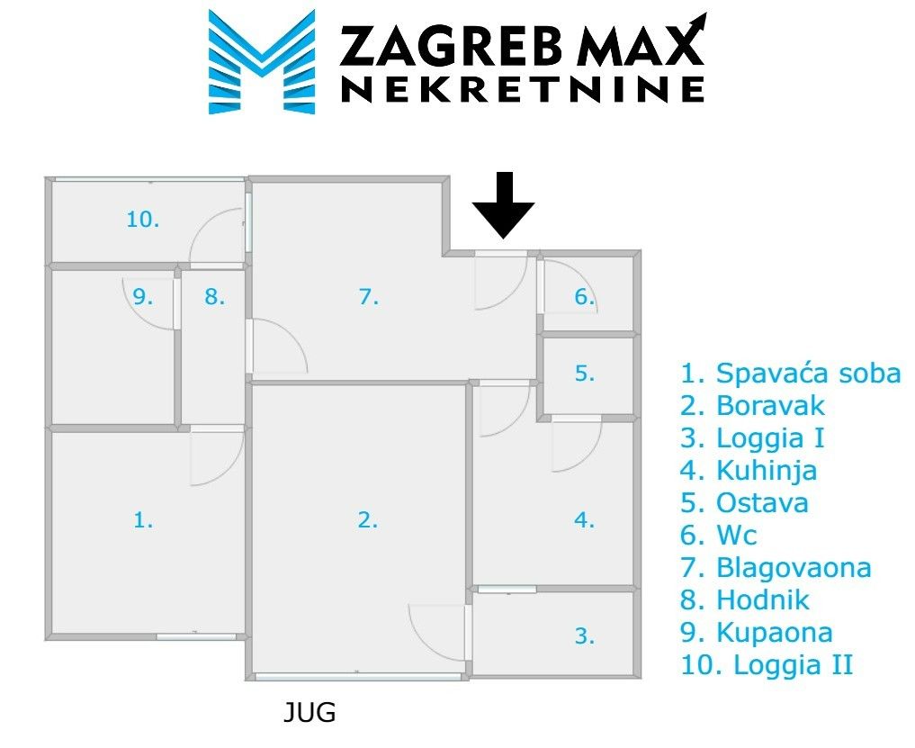 Zagreb - ŠPANSKO – Drage Gervaisa, prostran 2soban stan 64 m2, 1. kat, 2 loggie, BEZ PROVIZIJE