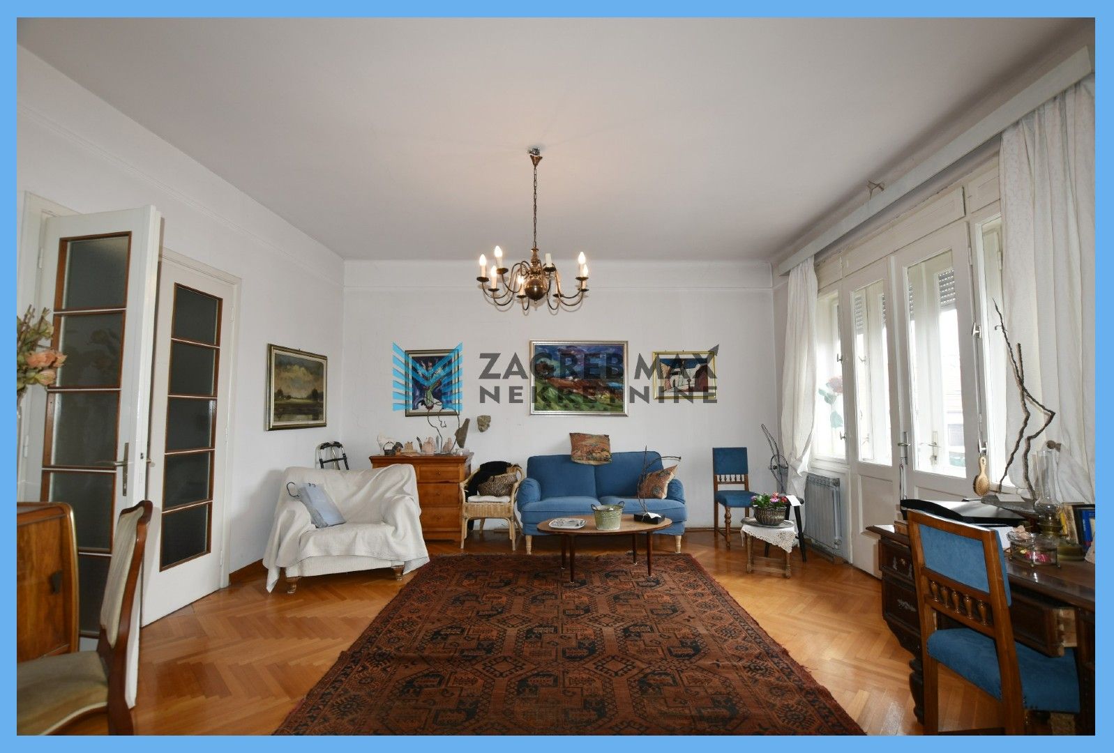 Zagreb - VRHOVEC Prostran 6soban stan 187 m2 + 2 garaže 34 m2, 1. kat, loggia, balkon, odlična lokacija