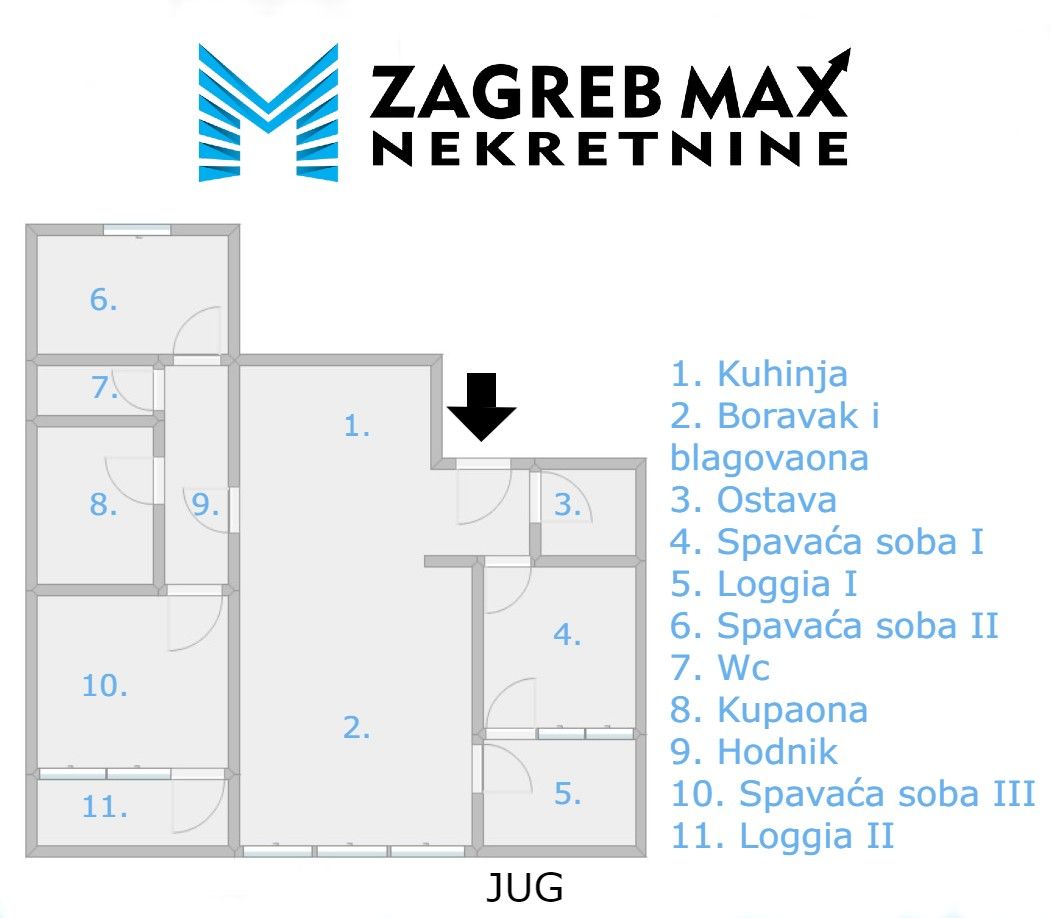 Zagreb - ŠPANSKO – Prostran 4soban stan 73 m2, 3. kat, odlična lokacija, 2 loggie, spremište