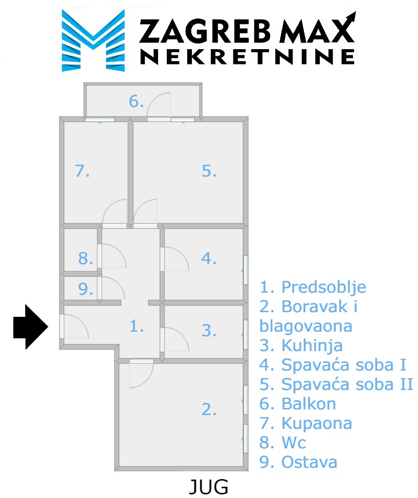 Zagreb - NAJAM - SREDNJACI Moderan 3soban stan 62 m2, 3. kat, odlična lokacija, balkon, BEZ PROVIZIJE