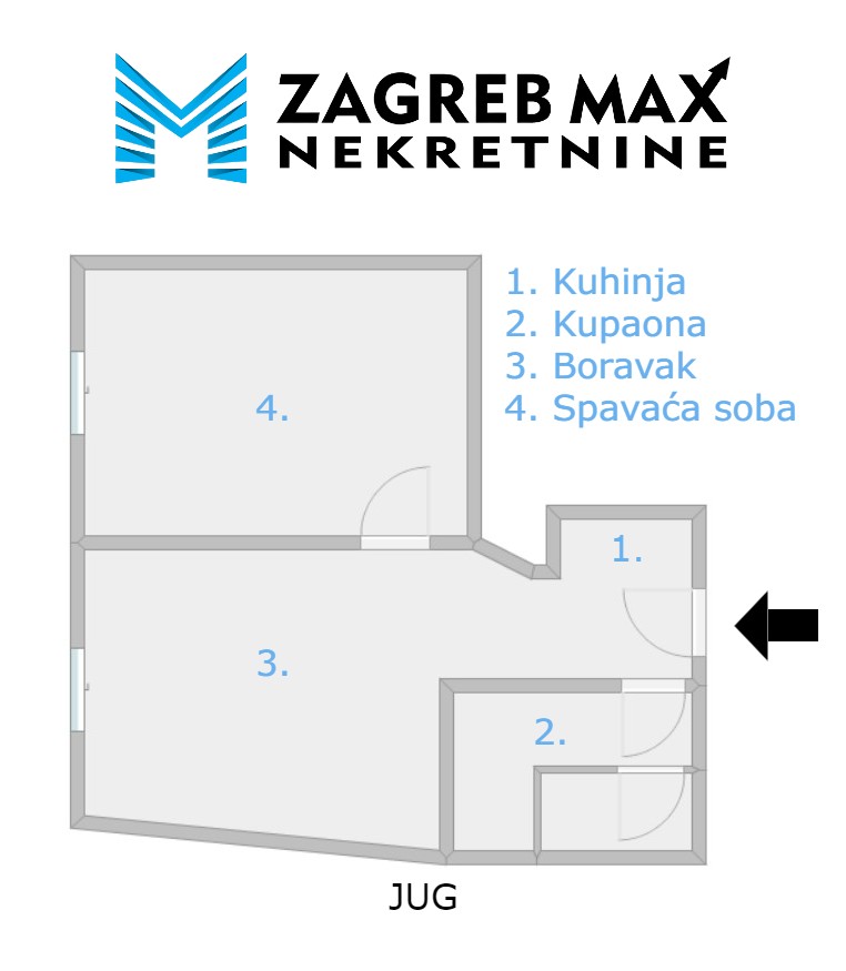 Zagreb - STROGI CENTAR – Trg bana J. Jelačića, moderan 2soban stan 31 m2, 2. kat, TOP lokacija
