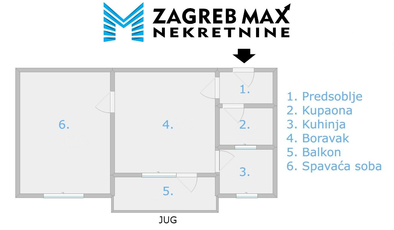 Zagreb - SAVSKI GAJ – Komforan 2soban stan 43 m2, 4. kat, mirno okruženje, loggia, BEZ PROVIZIJE