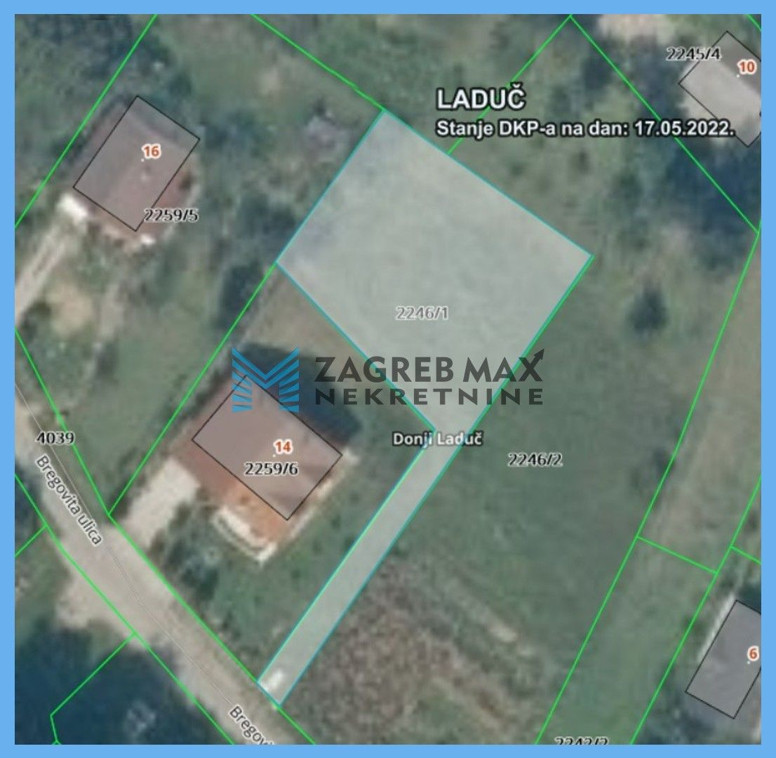 Zagreb - DONJI LADUČ  Građevinsko zemljište od 957 m2 na mirnoj lokaciji, BEZ PROVIZIJE