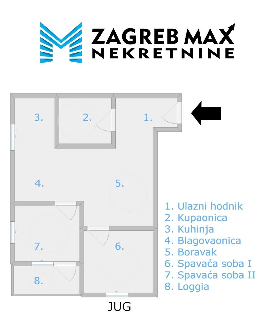 Zagreb - VRAPČE Bolnička ulica, moderan 3soban stan 47,5 m2, garaža, visoko prizemlje, mirno okruženje, loggi