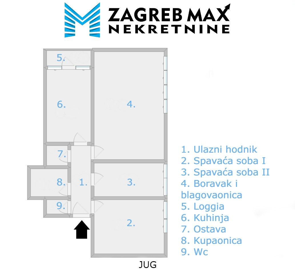 Zagreb - TREŠNJEVKA Labinska ulica, prostran 3soban stan 72 m2, 6. kat, odlična lokacija, loggia, spremište