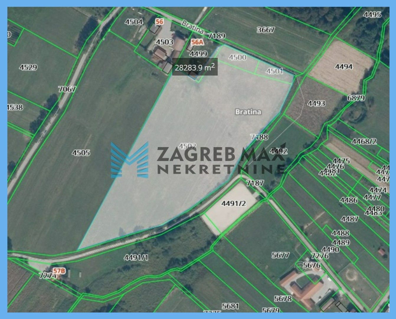 Zagreb - BRATINA Poljoprivredno zemljište 28 300 m2