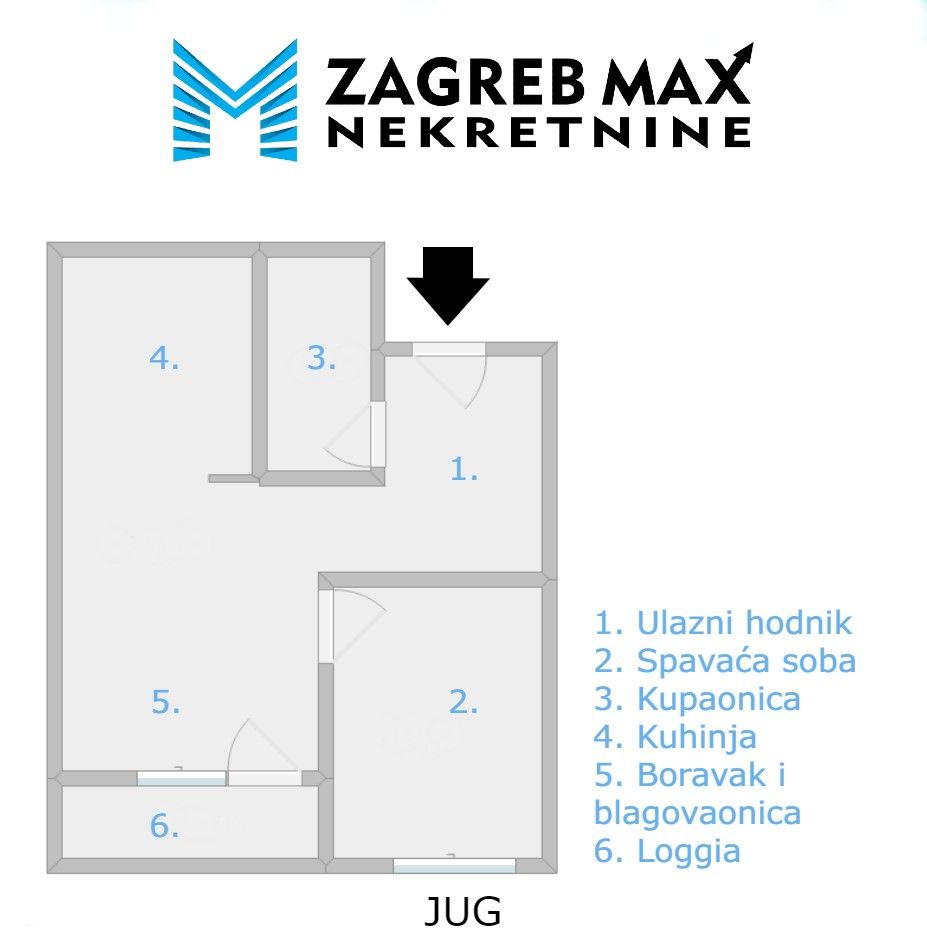 Zagreb - ŠPANSKO Moderan 2soban stan 48 m2, 4. kat, odlična lokacija, loggia