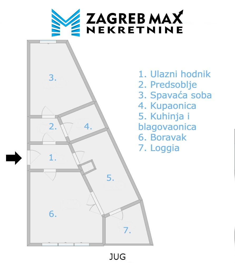 Zagreb - JARUN – Hrgovići, prostran 2soban stan 65 m2, 4. kat, odlična lokacija, loggia, spremište