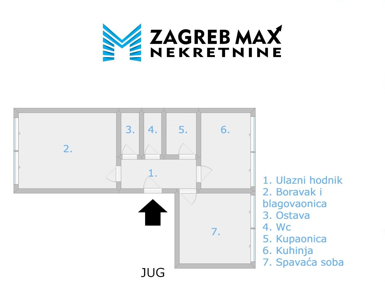 Zagreb - ZAPRUĐE Prostran 2soban stan 55 m2, 3. kat, odlična lokacija, lift