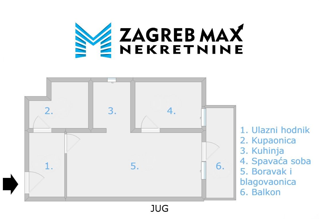 Zagreb - SREDNJACI Ugodan 2soban stan 36 m2, 1. kat, mirno okruženje, balkon