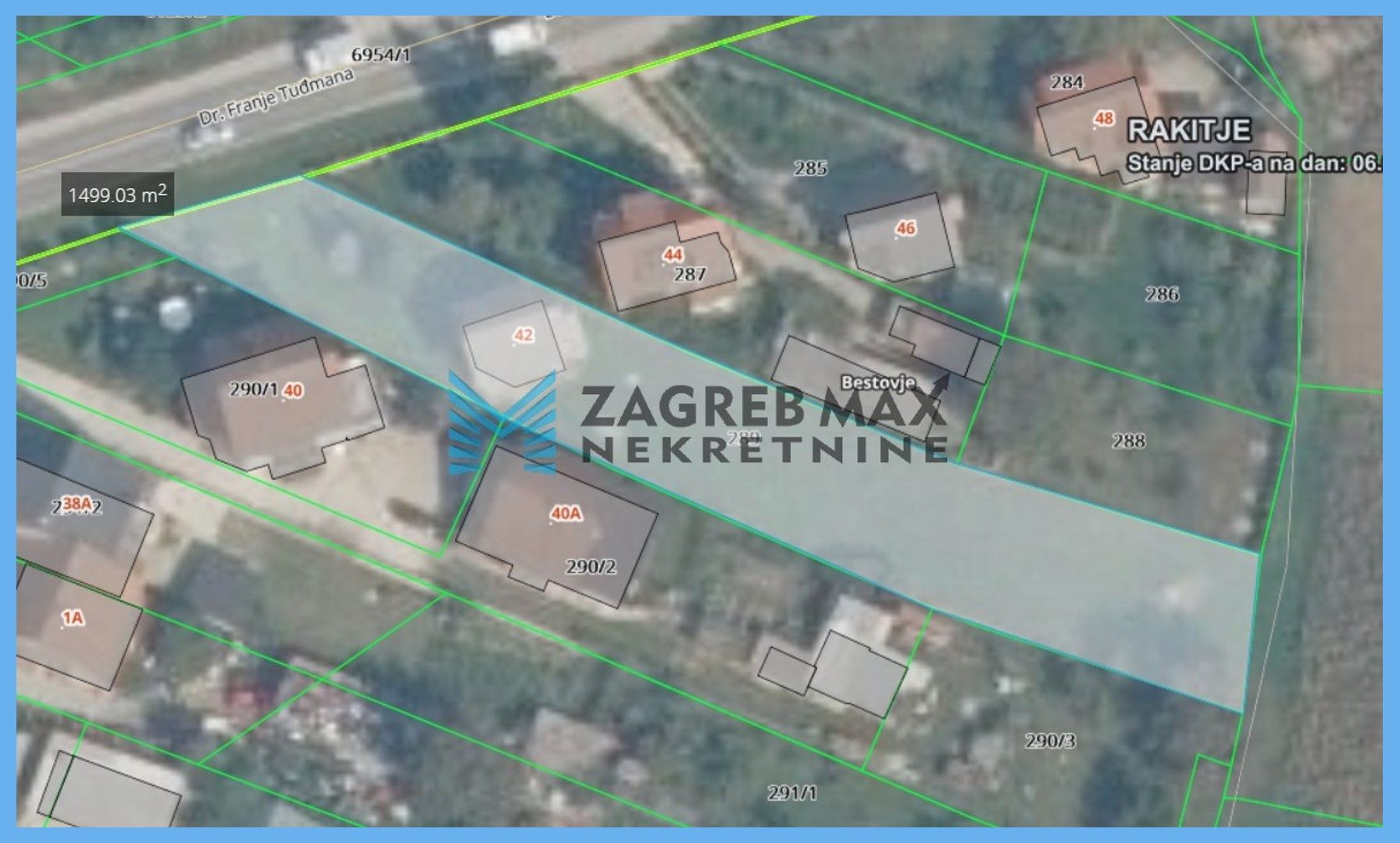 Zagreb - BESTOVJE Građevinsko zemljište od 1050 m2 + 450 m2 zelene površine