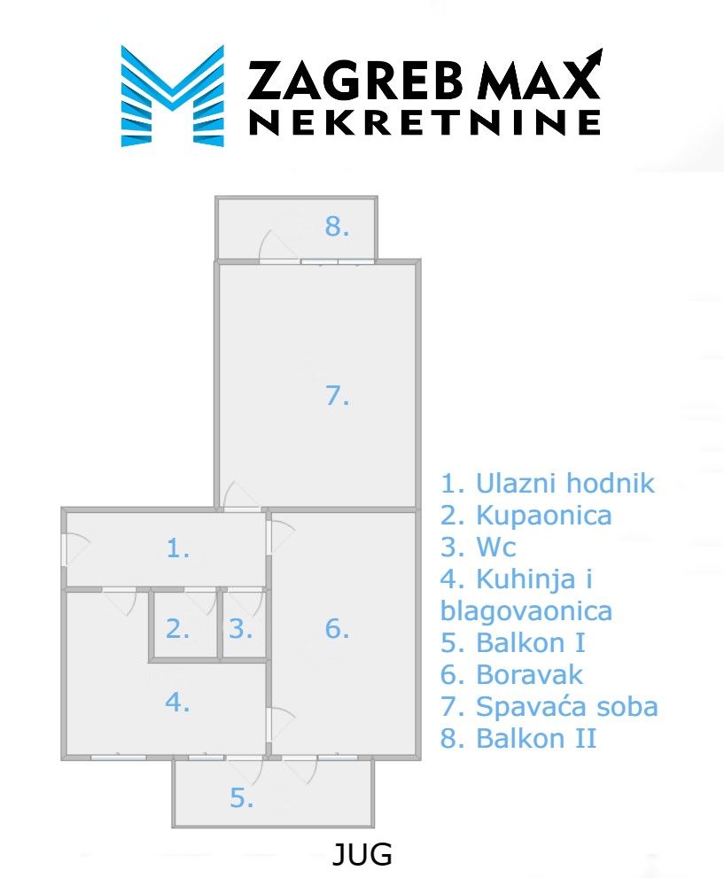 Zagreb - MAKSIMIR Svetice, prostran 2soban stan od 61 m2, 4. kat, odlična lokacija, garaža, 2x balkona
