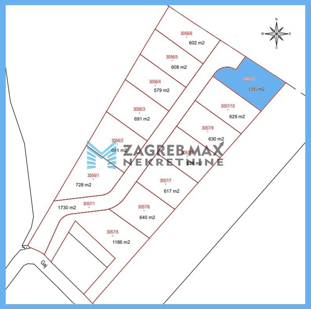 Zagreb - LUČKO GAJ Građevinsko zemljište ukupno površine 686 m2