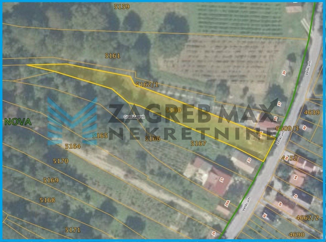 Zagreb - VELIKI VRH - građevinsko zemljište 1092 m2