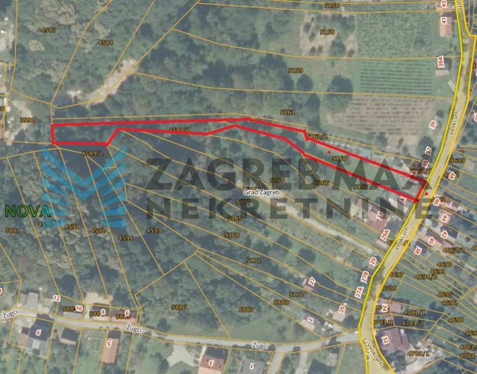 Zagreb - VELIKI VRH - građevinsko zemljište 1092 m2