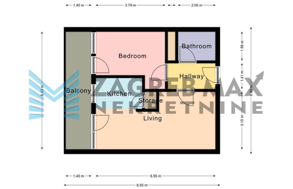 Zagreb - SAVICA - Gruška neboder – komforan, 2-sobni, lođa, odmah useljiv
