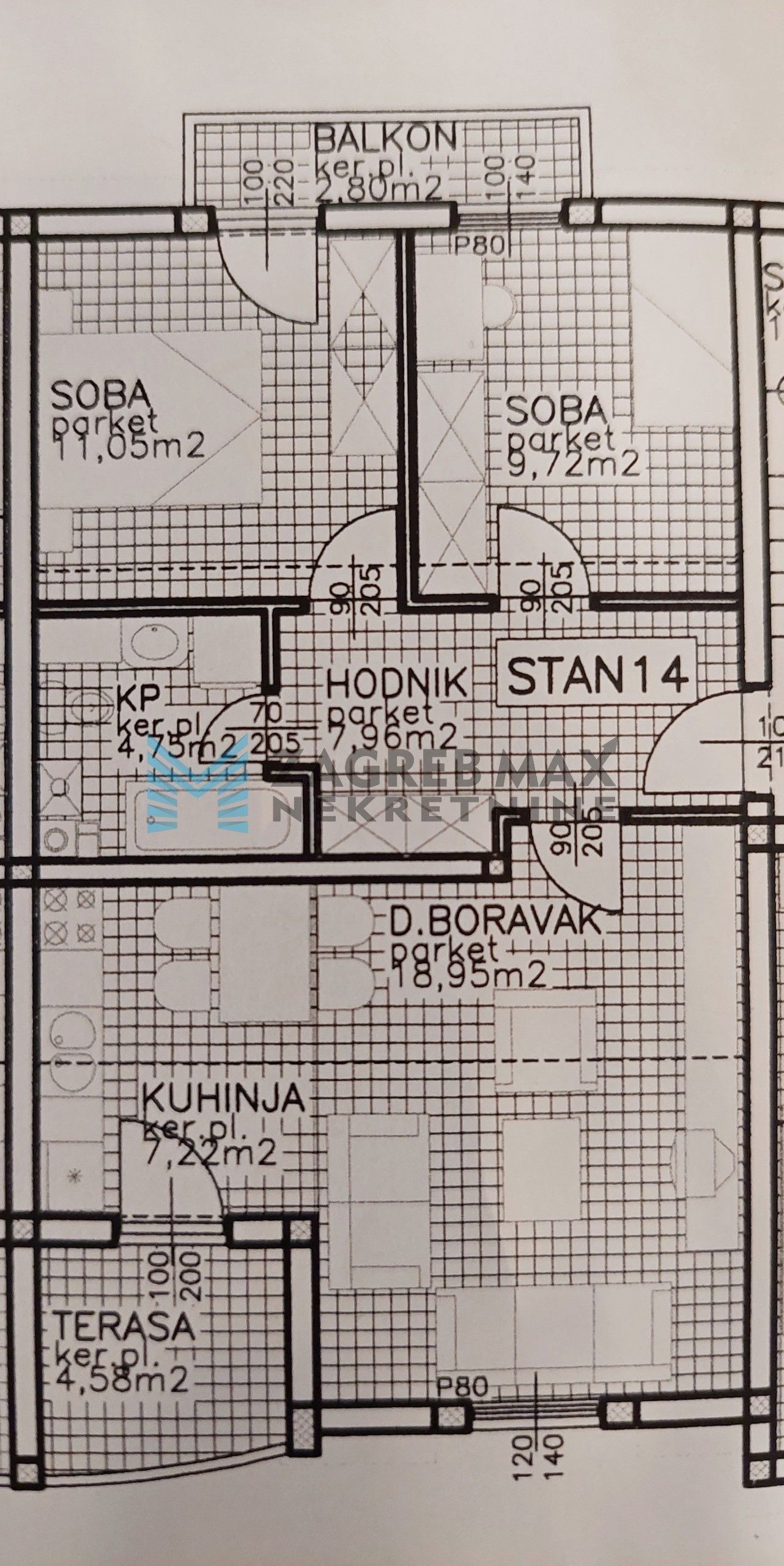 Zagreb - ZAPREŠIĆ - Tržna - prostran, 3-sobni, parking, 2 balkona