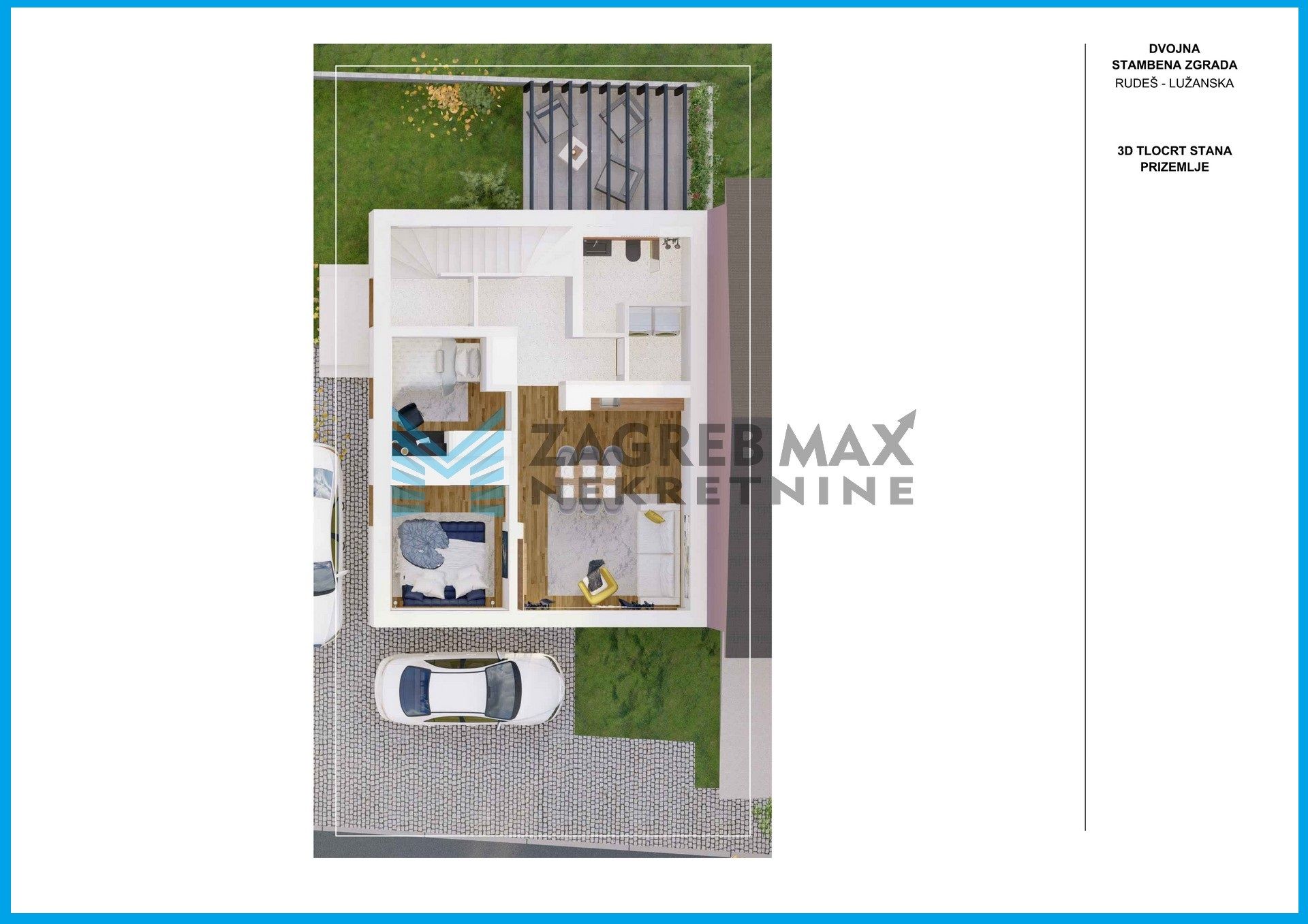 Zagreb - RUDEŠ - Lužanska, 3-sobni, novogradnja, parking, terasa - S1