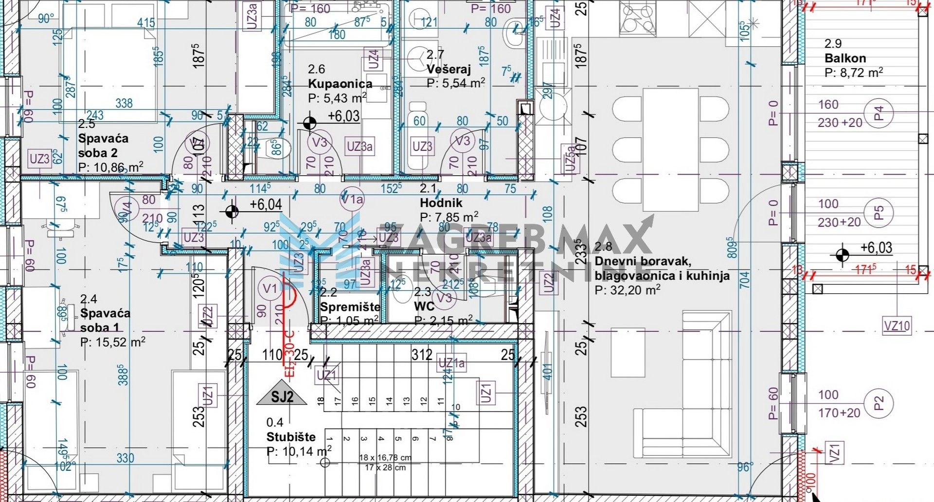 Zagreb - VOLTINO - Lapačka - 3-sobni, novogradnja, parking, prostrana terasa (S2)