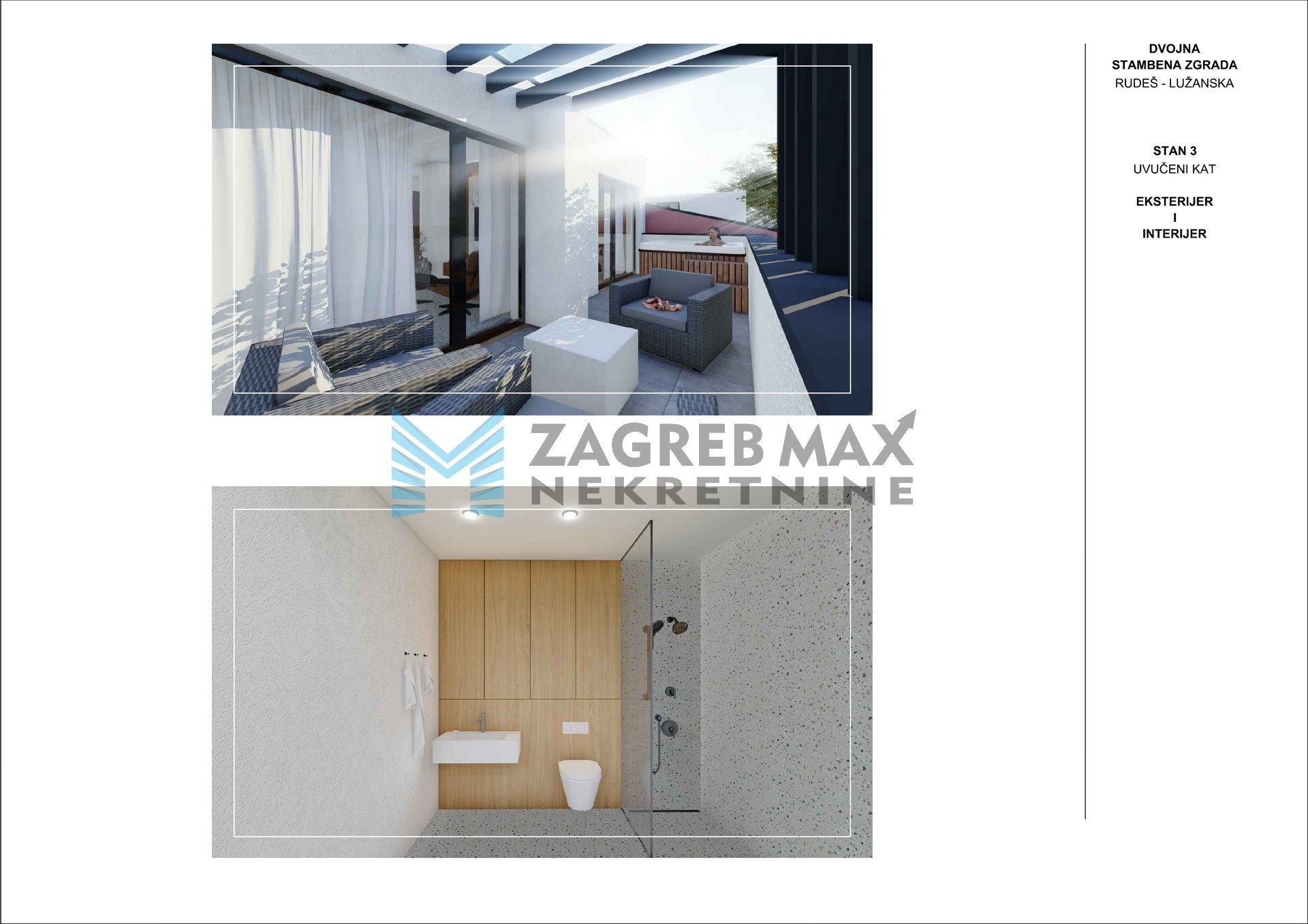 Zagreb - RUDEŠ - Lužanska, 2-sobni, novogradnja, parking, terasa, jacuzzi - S2