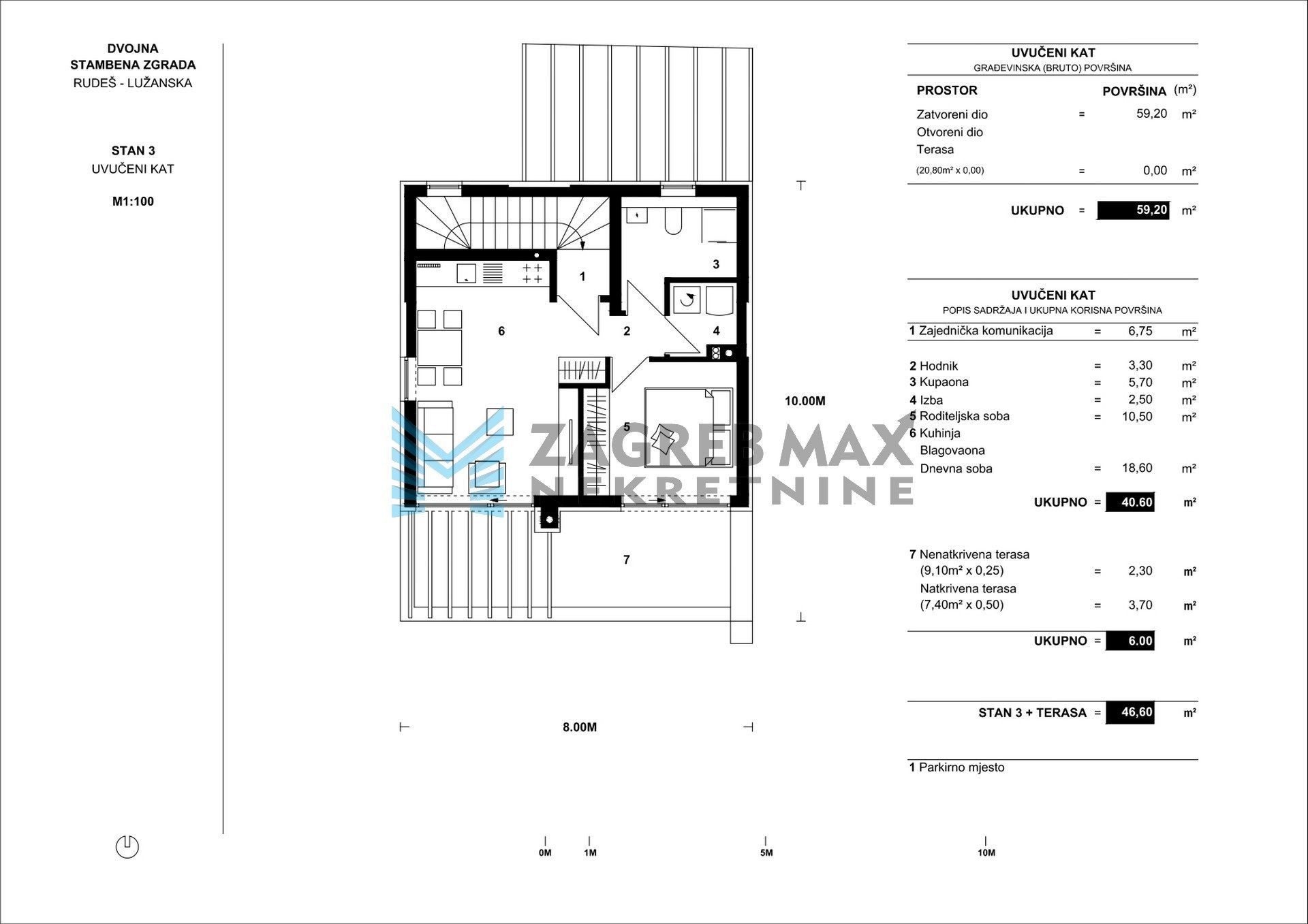 Zagreb - RUDEŠ - Lužanska, 2-sobni, novogradnja, parking, terasa, jacuzzi - S2