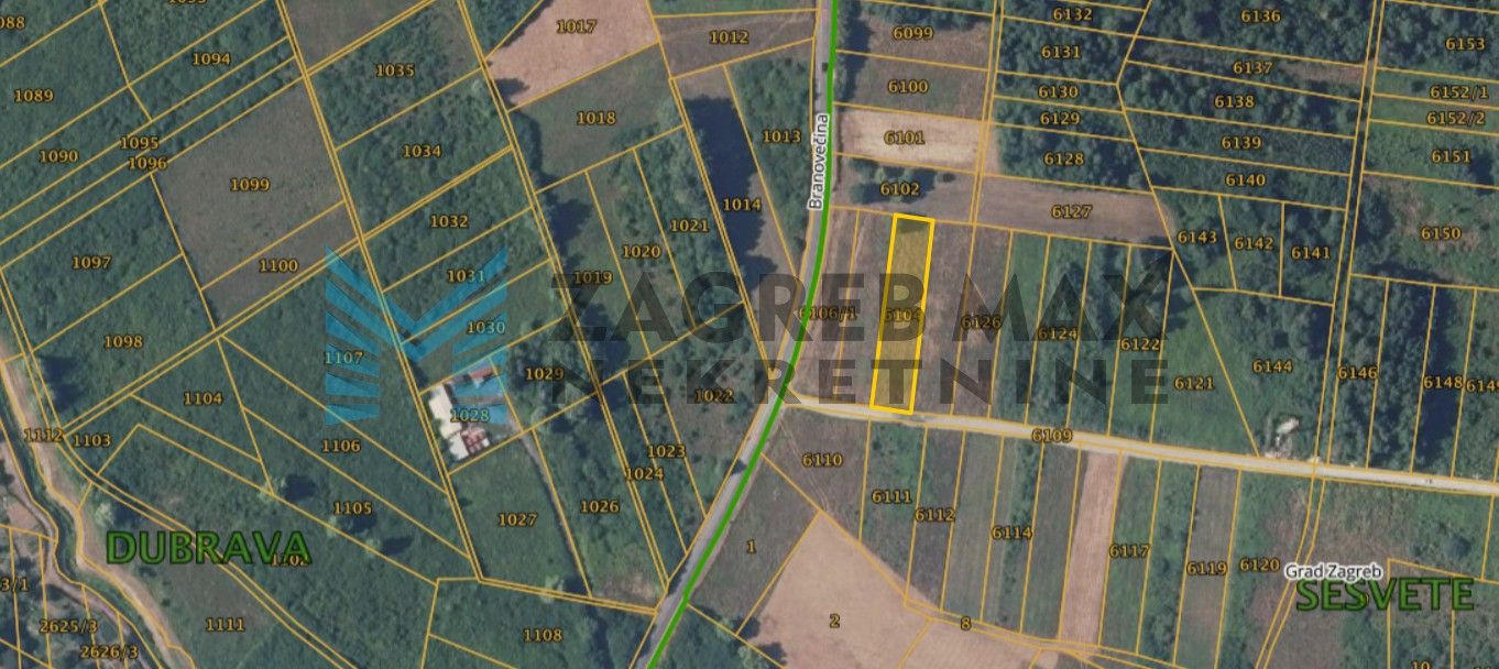 Zagreb - GORNJA DUBRAVA - Novoselec - građevinsko zemljište 1413 m2