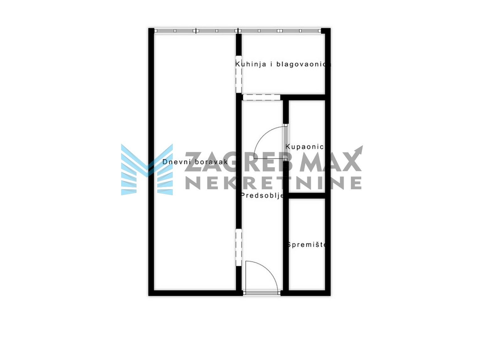 Zagreb - UTRINE - Kombolova - 1-sobni, svijetao, odmah useljiv