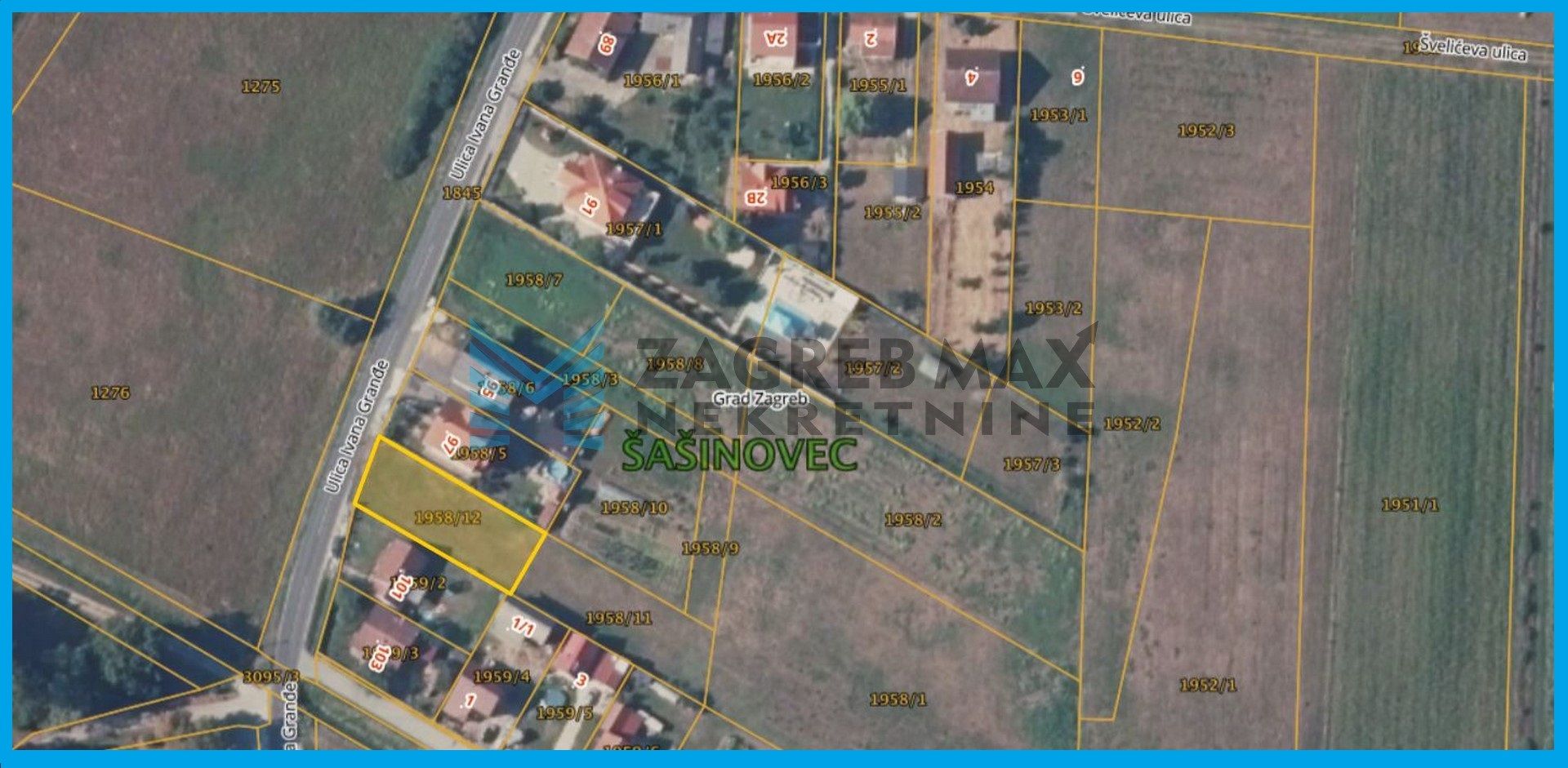 Zagreb - ŠAŠINOVEC - I.Granđe - građevinsko zemljište 641 m²