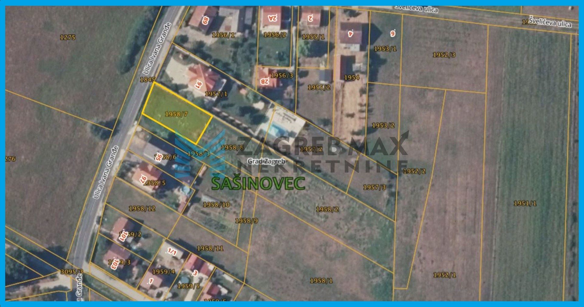 Zagreb - ŠAŠINOVEC - I.Granđe - građevinsko zemljište 658 m²