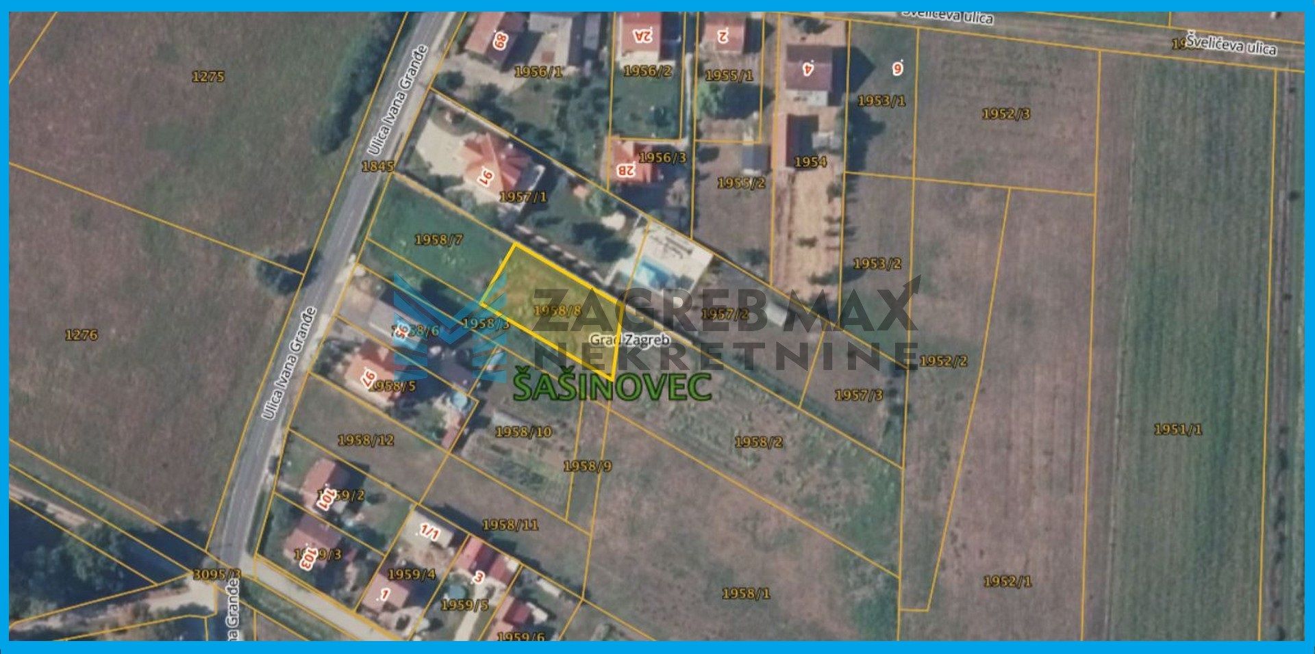 Zagreb - ŠAŠINOVEC 2 - I.Granđe - građevinsko zemljište 658 m²
