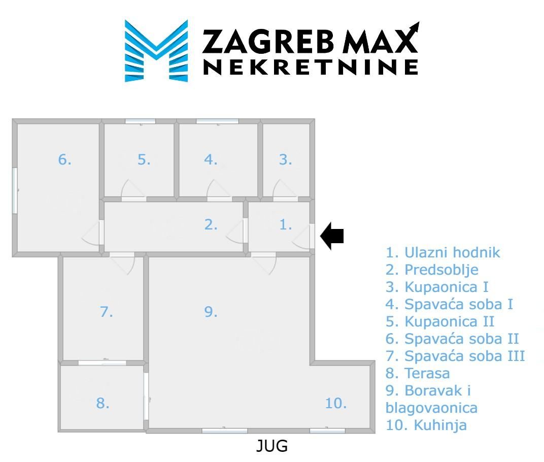 Zagreb - MAKSIMIR - Gornji Bukovac - 4-sobni, prostran, svijetao, dvorište +2PM