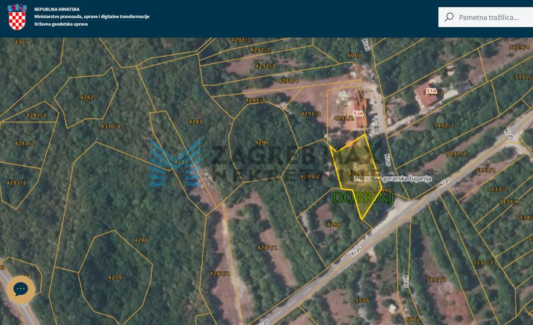 Zagreb - OTOK KRK - KRAS - građevinsko zemljište 2207 m2