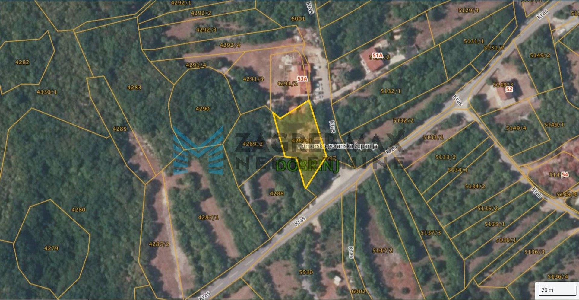 Zagreb - OTOK KRK - KRAS - građevinsko zemljište 2207 m2