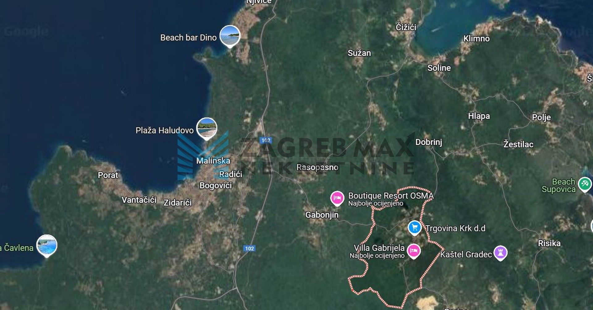 Zagreb - OTOK KRK - KRAS - građevinsko zemljište 2207 m2