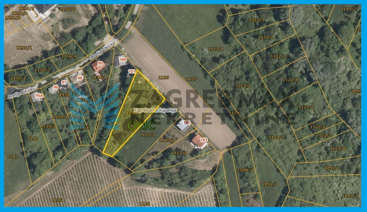 Zagreb - JASTREBARSKO - Orešje Okićko - zemljište 1277 m2