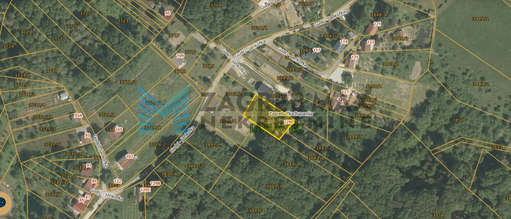 Zagreb - GUDCI - Jankofka - građevinsko 590 m2 + 1906 m2 vinograda