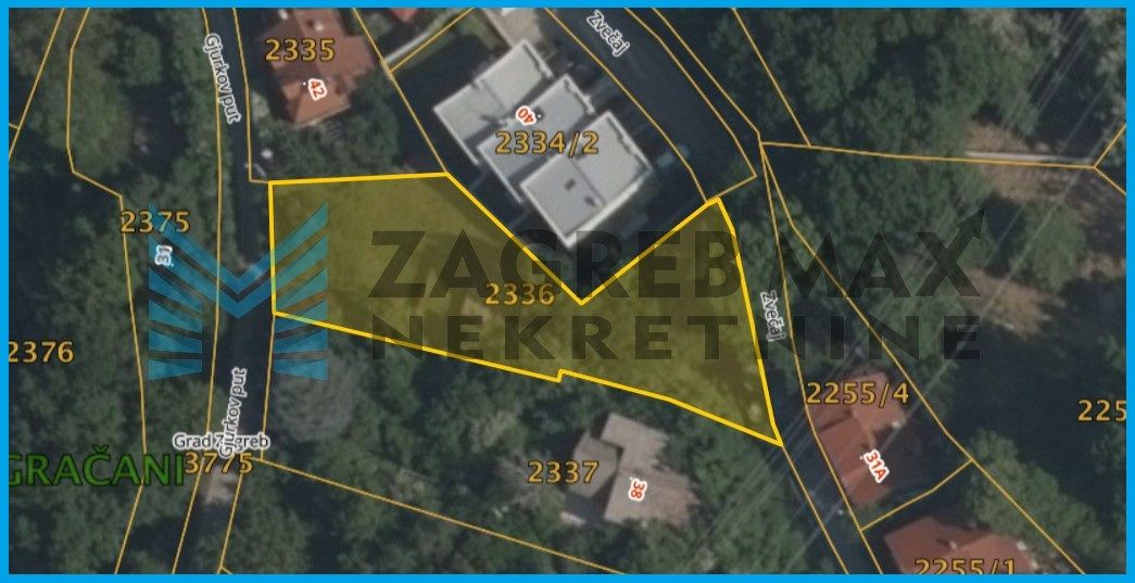 Zagreb - GRAČANI - Gjurkov put - zemljište 865 m2, kuća 31 m2
