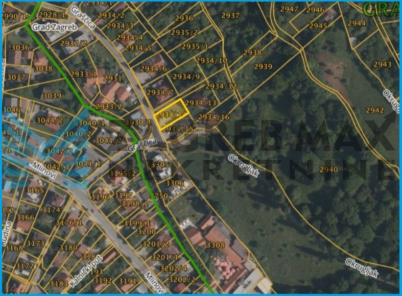 Zagreb - MLINOVI - Graščica - građevinsko zemljište, 453 m2