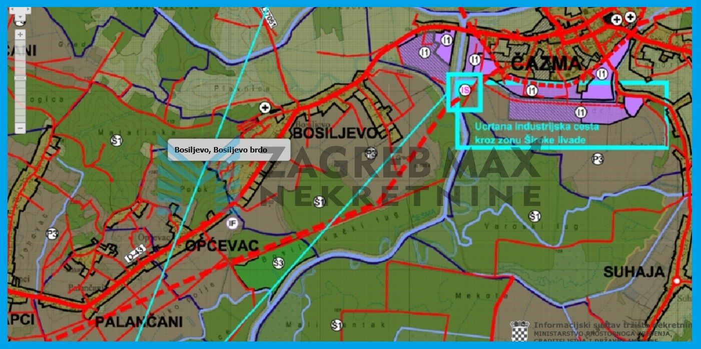 Zagreb - ČAZMA - Bosiljevo brdo - građevinsko zemljište - 2166 m2