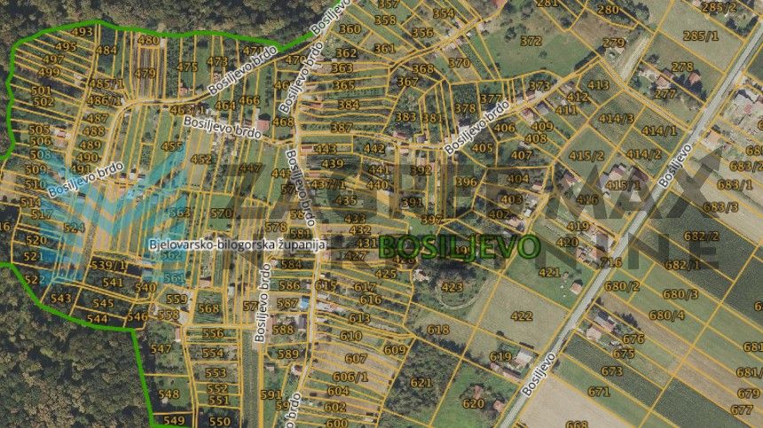 Zagreb - ČAZMA - Bosiljevo brdo - građevinsko zemljište - 2166 m2