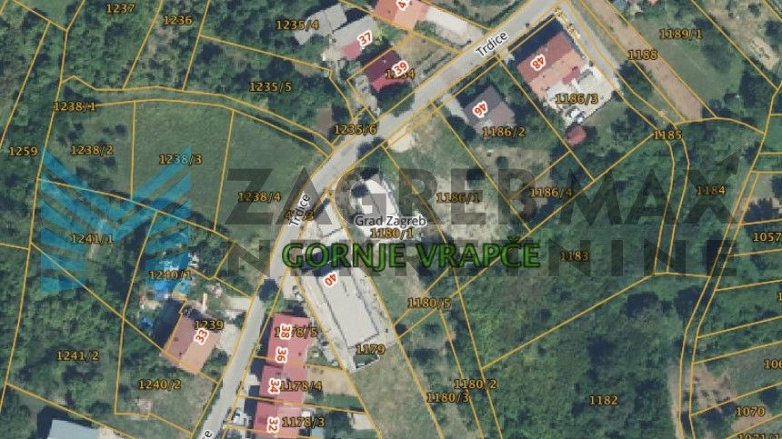 Zagreb - TRDICE - građevinsko zemljište, 988 m2, blagi pad
