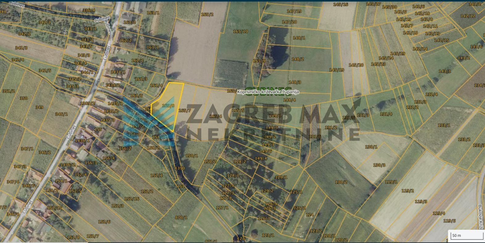 Zagreb - KRIŽEVCI - Cubinec - poljoprivredno zemljište 9420 m2